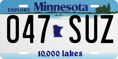 MN license plate 047SUZ