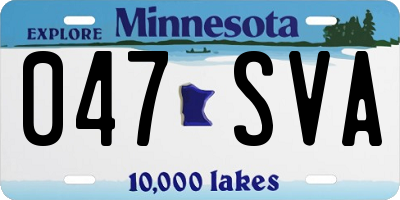 MN license plate 047SVA