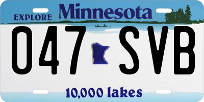 MN license plate 047SVB
