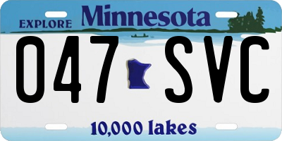 MN license plate 047SVC