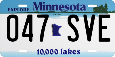 MN license plate 047SVE