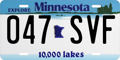 MN license plate 047SVF