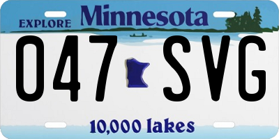MN license plate 047SVG