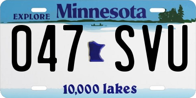 MN license plate 047SVU