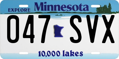 MN license plate 047SVX