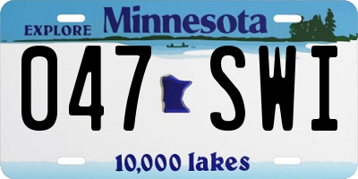 MN license plate 047SWI
