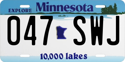 MN license plate 047SWJ