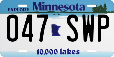 MN license plate 047SWP