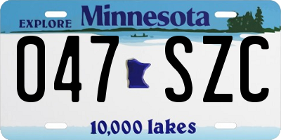 MN license plate 047SZC