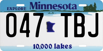 MN license plate 047TBJ