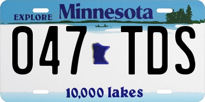 MN license plate 047TDS