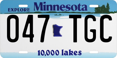 MN license plate 047TGC