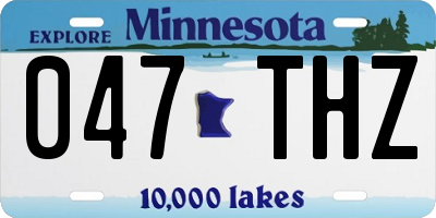 MN license plate 047THZ