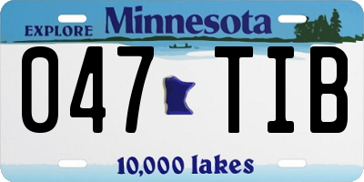 MN license plate 047TIB