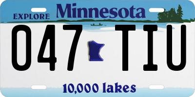 MN license plate 047TIU