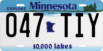 MN license plate 047TIY