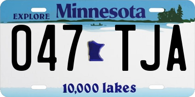 MN license plate 047TJA