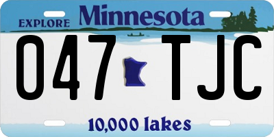 MN license plate 047TJC