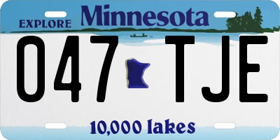 MN license plate 047TJE