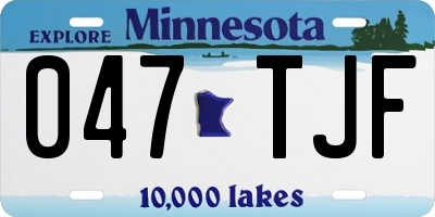 MN license plate 047TJF