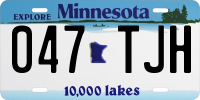 MN license plate 047TJH