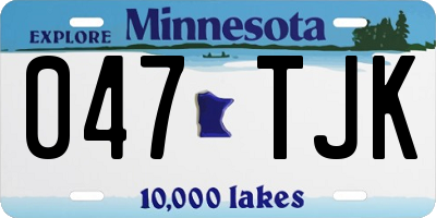 MN license plate 047TJK