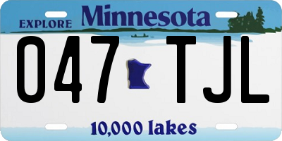 MN license plate 047TJL