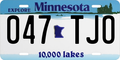 MN license plate 047TJO