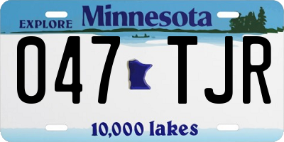 MN license plate 047TJR