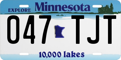 MN license plate 047TJT