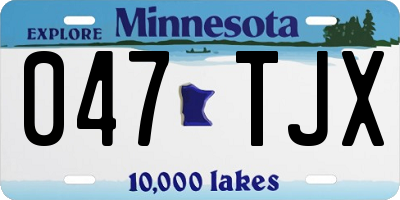 MN license plate 047TJX
