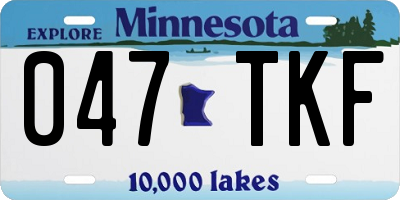 MN license plate 047TKF