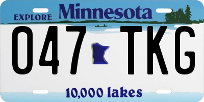 MN license plate 047TKG