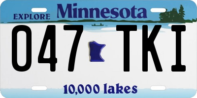 MN license plate 047TKI