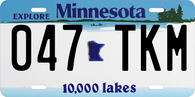 MN license plate 047TKM
