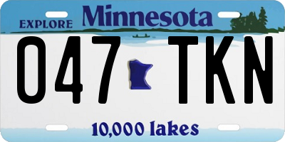 MN license plate 047TKN