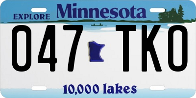 MN license plate 047TKO