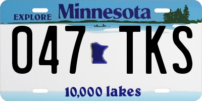 MN license plate 047TKS