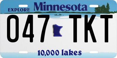 MN license plate 047TKT