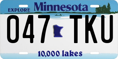 MN license plate 047TKU
