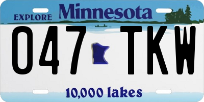 MN license plate 047TKW