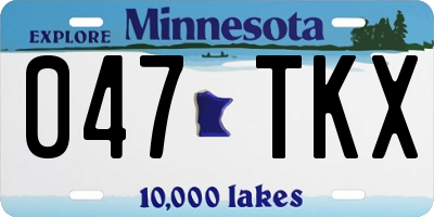MN license plate 047TKX