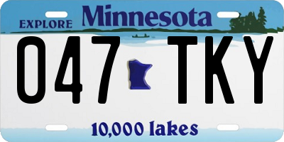 MN license plate 047TKY