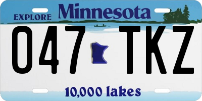 MN license plate 047TKZ