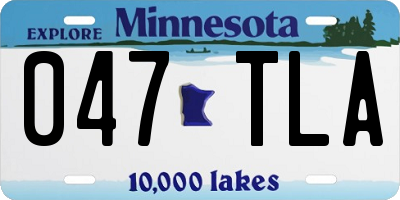 MN license plate 047TLA