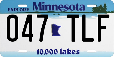 MN license plate 047TLF