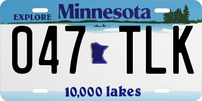 MN license plate 047TLK