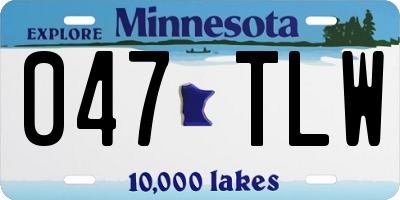 MN license plate 047TLW
