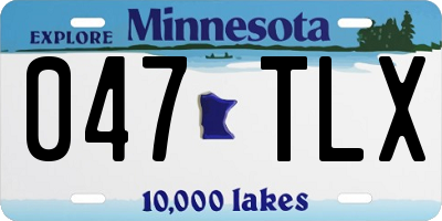 MN license plate 047TLX