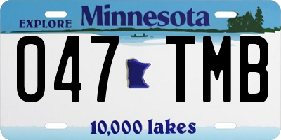 MN license plate 047TMB